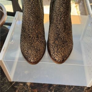 MIA Black and Tan Patterned Ankle Boots